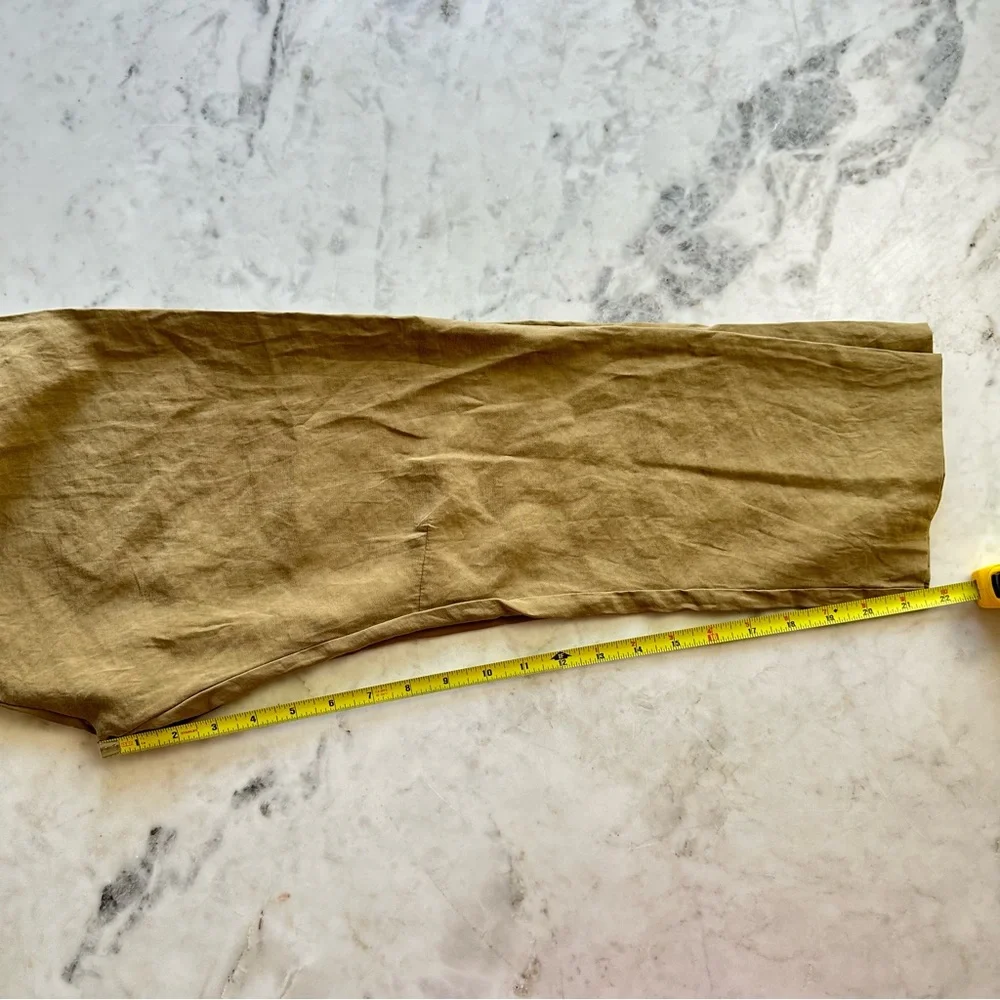 Zara baggy khaki brown pants with elastic waist and  pockets - Picture 7 of 7